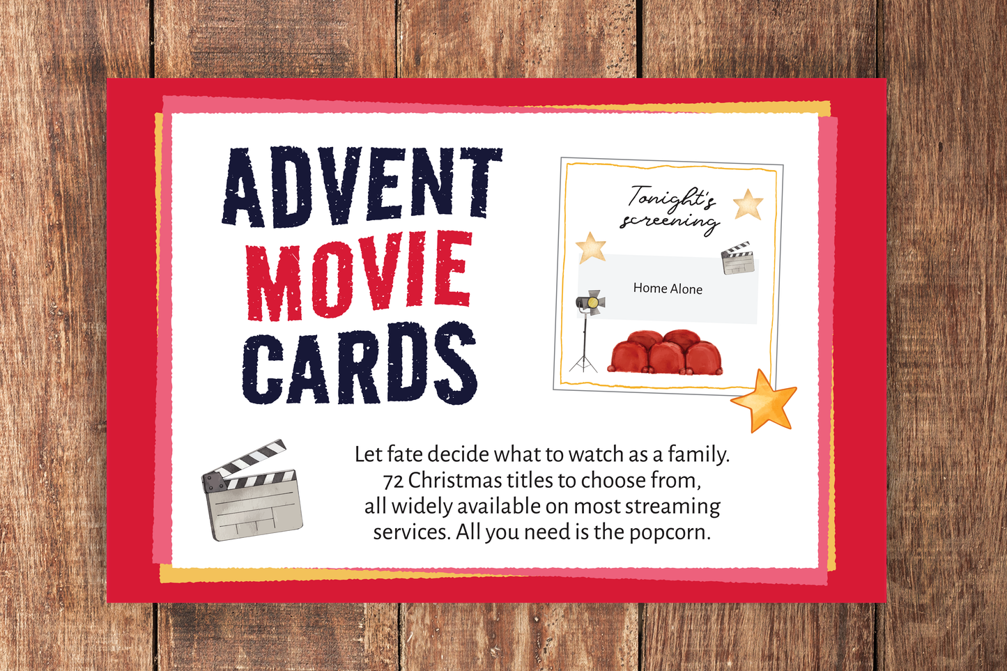 Advent Christmas Movie Cards - Let Fate Decide What to Watch